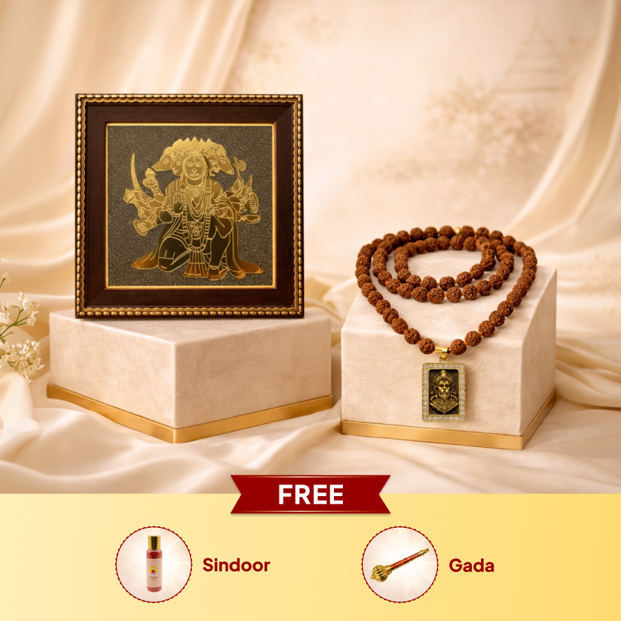 Hanuman Frame & Rudraksha Devotion Combo