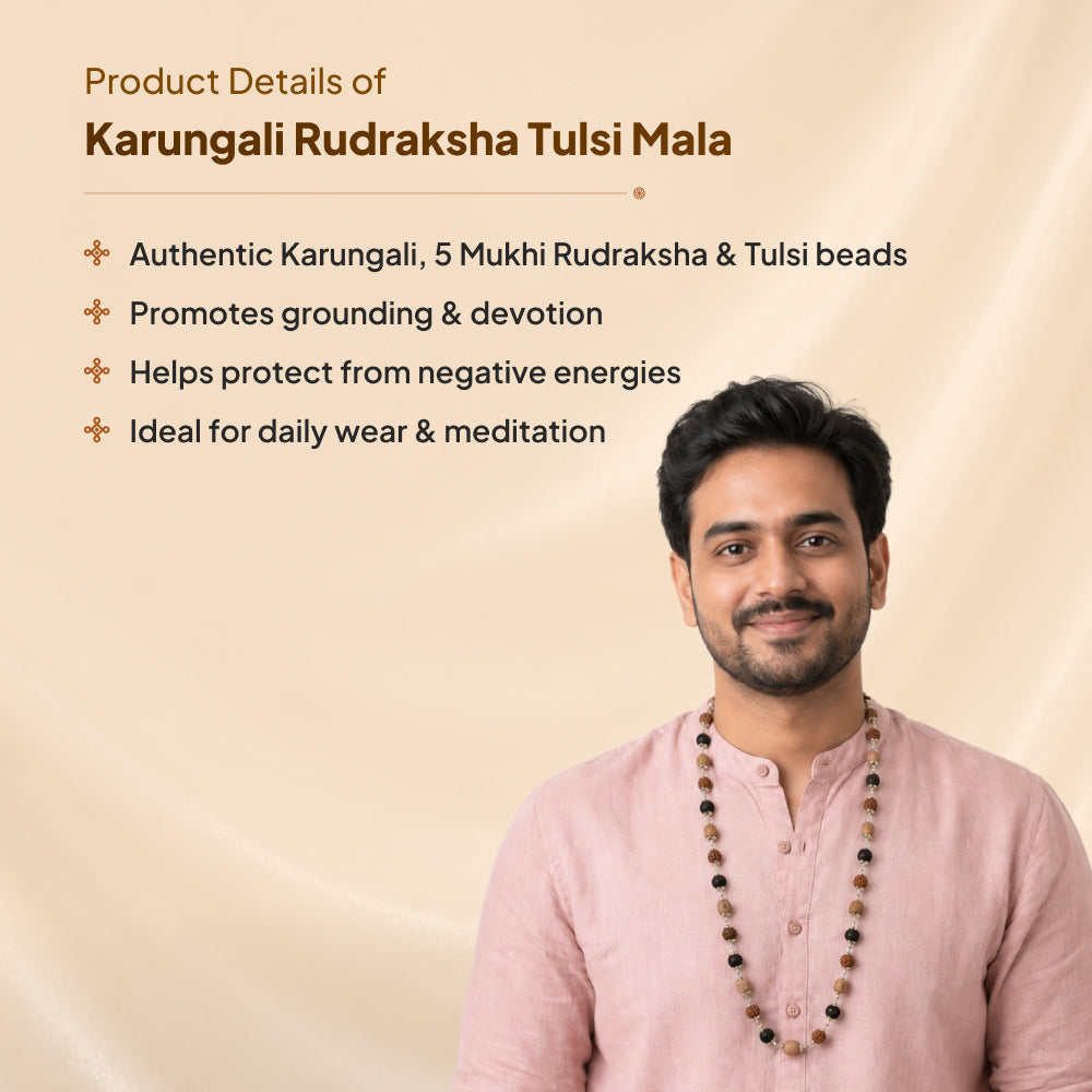 Karungali Rudraksha Tulsi Mala