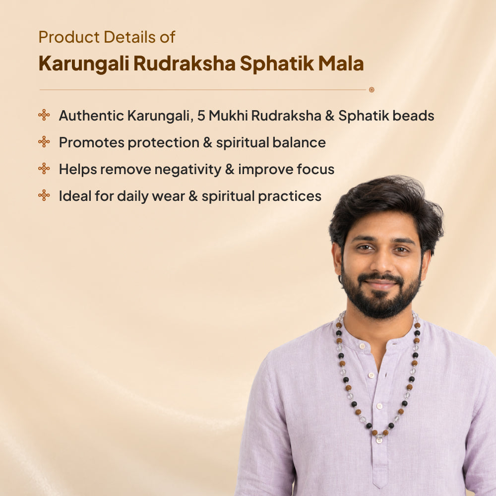 Karungali Rudraksha Sphatik Mala