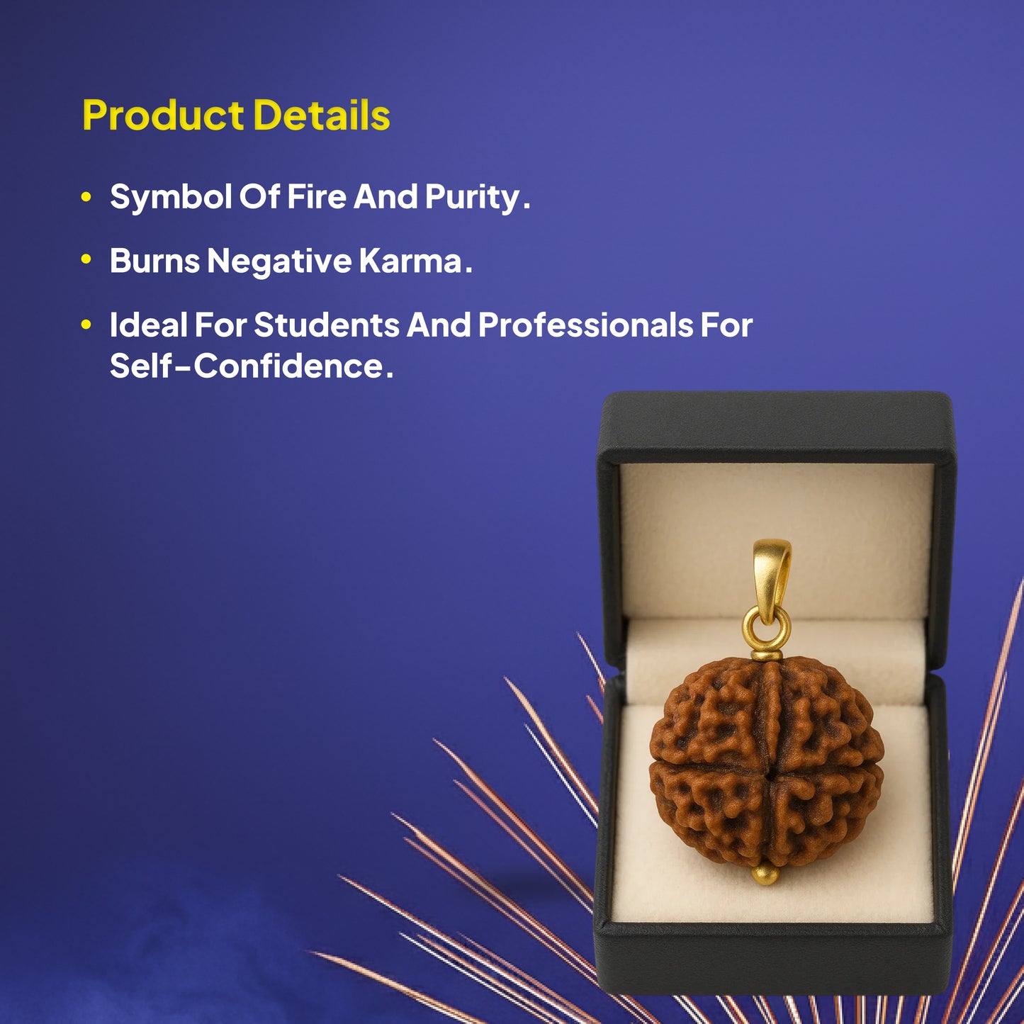 4 Mukhi Rudraksha Pendant- Nepali