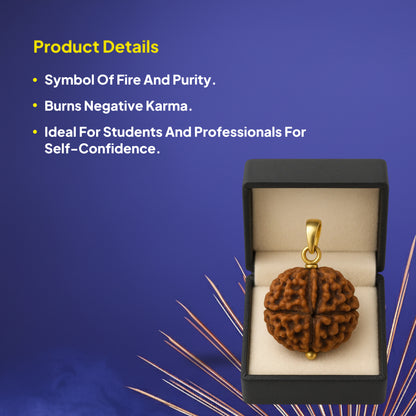 4 Mukhi Rudraksha Pendant- Nepali
