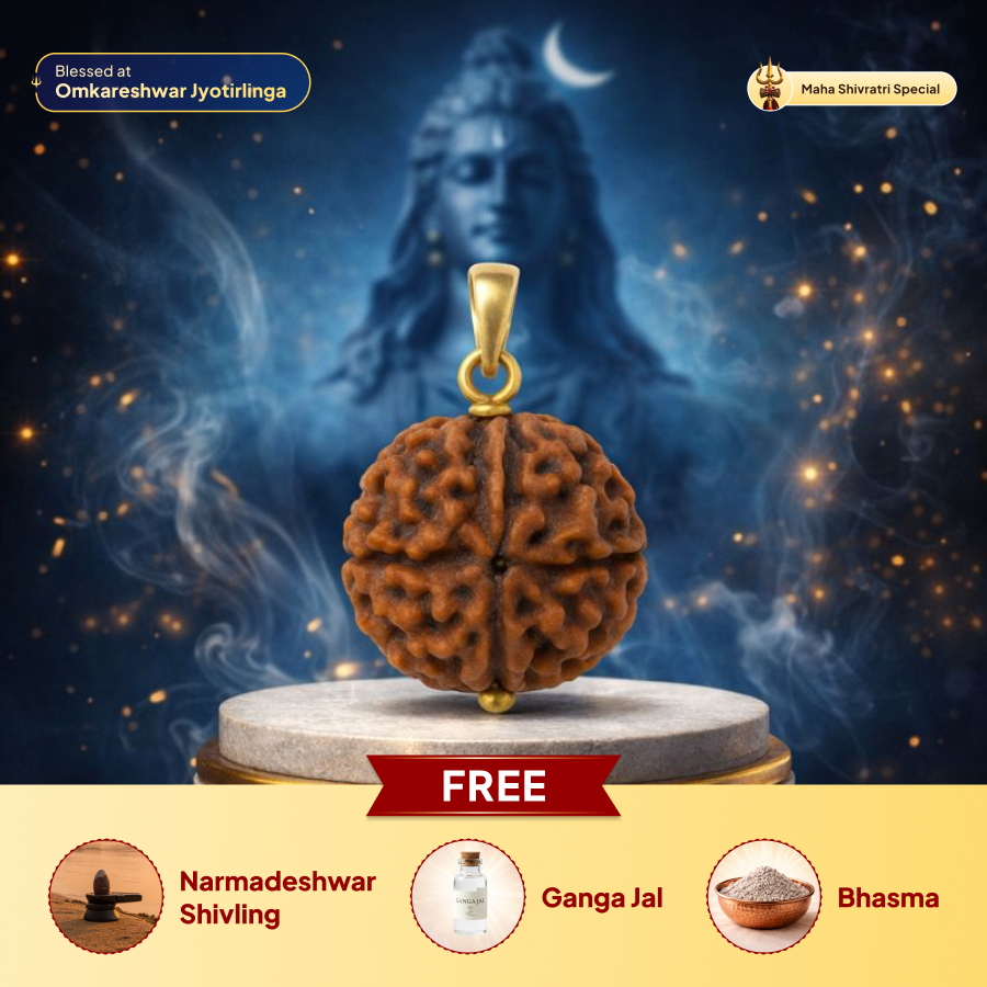 4 Mukhi Rudraksha Pendant- Nepali