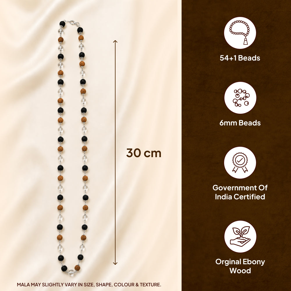 Karungali Rudraksha Sphatik Mala