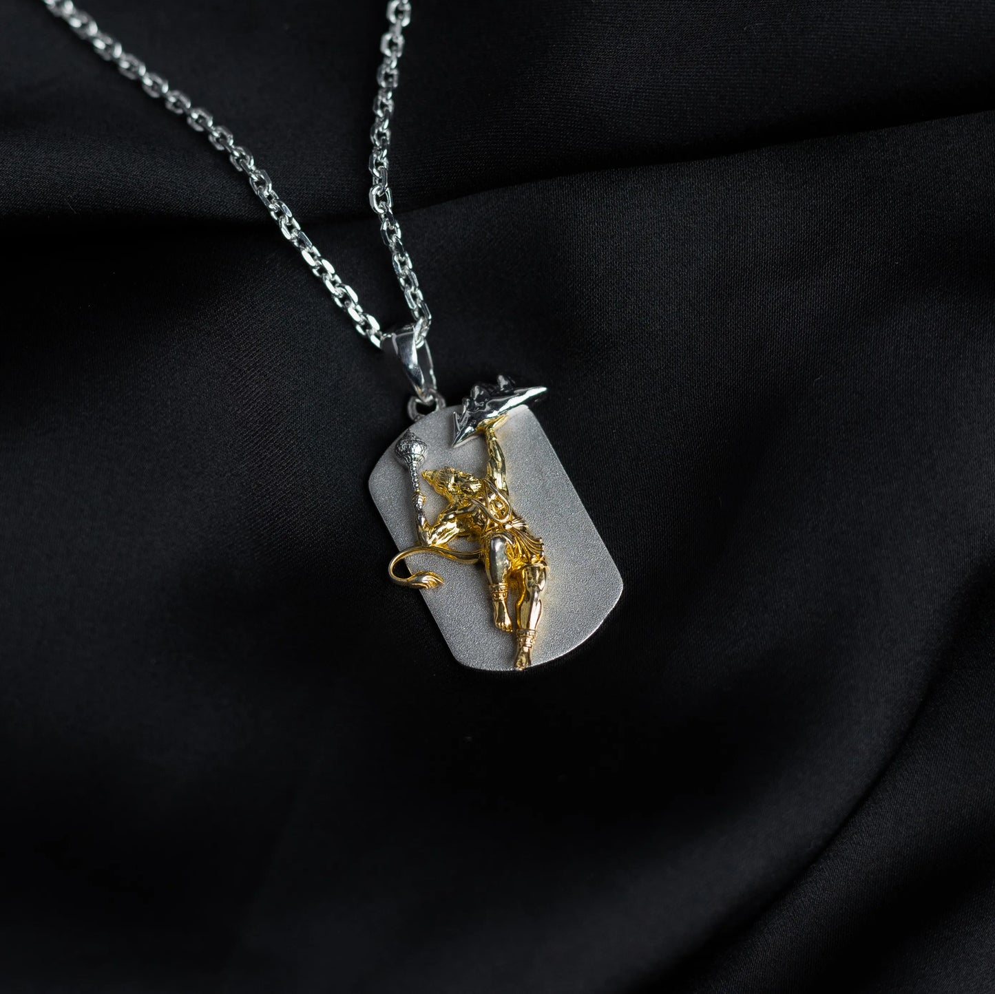 Hanuman Mountain Silver Pendant