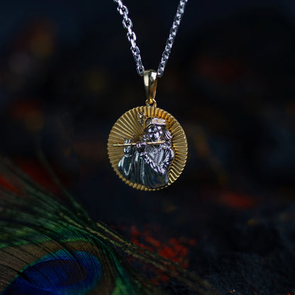 Krishna Flute Silver Pendant