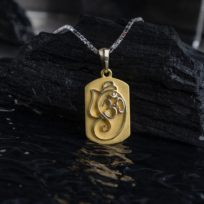 OM Ganesha Silver Pendant