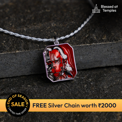Angry Hanuman Tag Silver Pendant