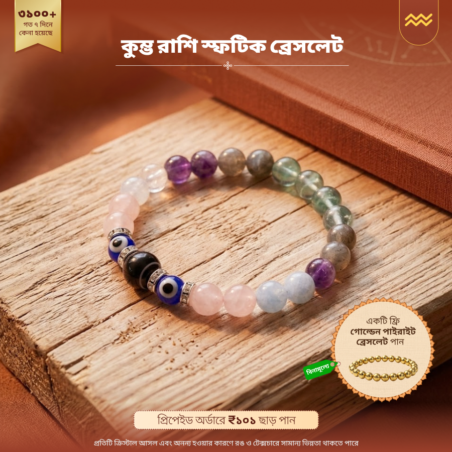 কুম্ভ রাশি স্ফটিক ব্রেসলেট