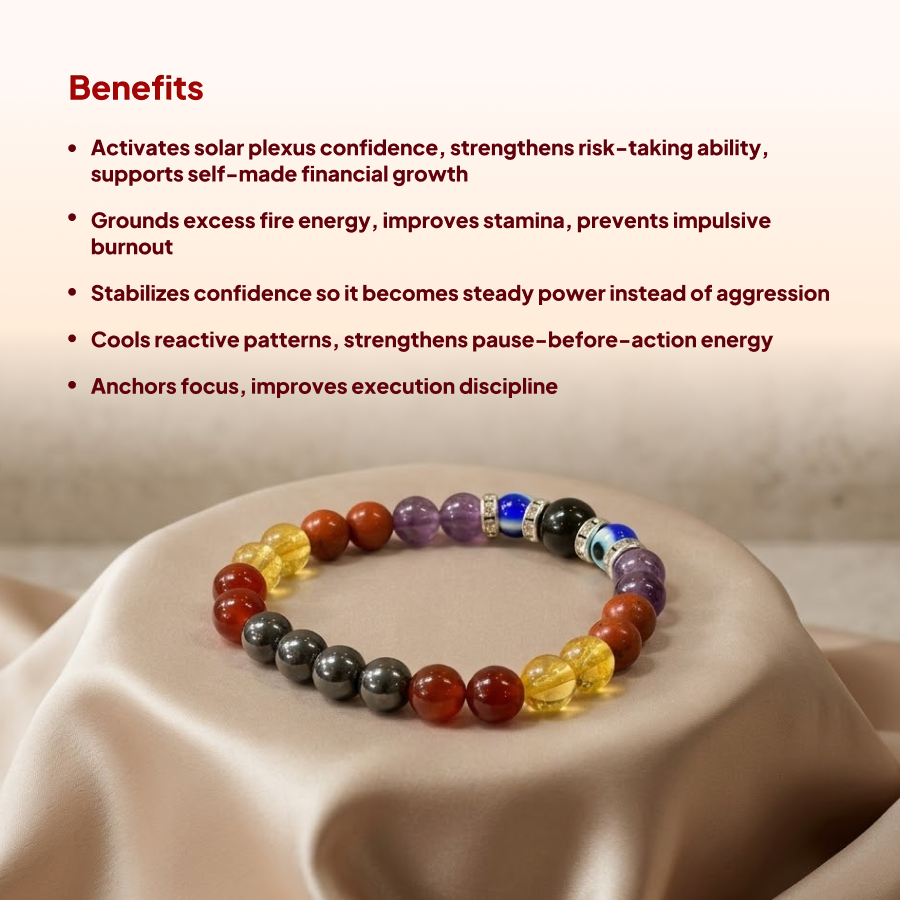 Aries (Mesha) Rashi Crystal Bracelet