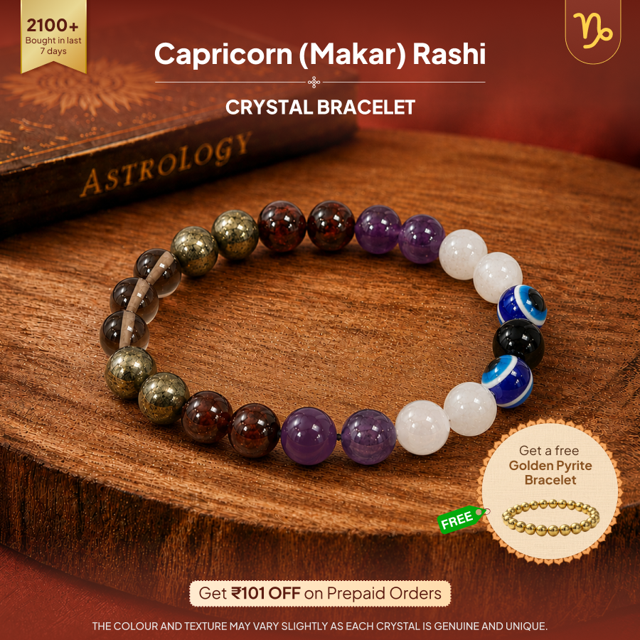 Makar (Capricorn) Rashi Crystal Bracelet