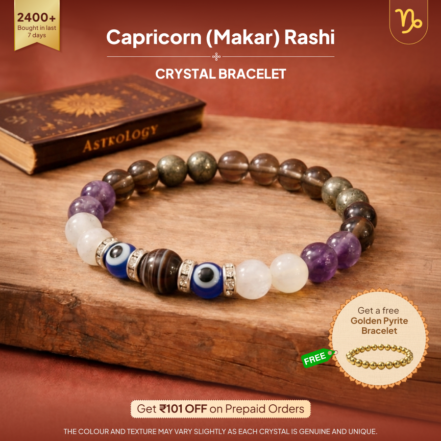 Makar (Capricorn) Rashi Crystal Bracelet