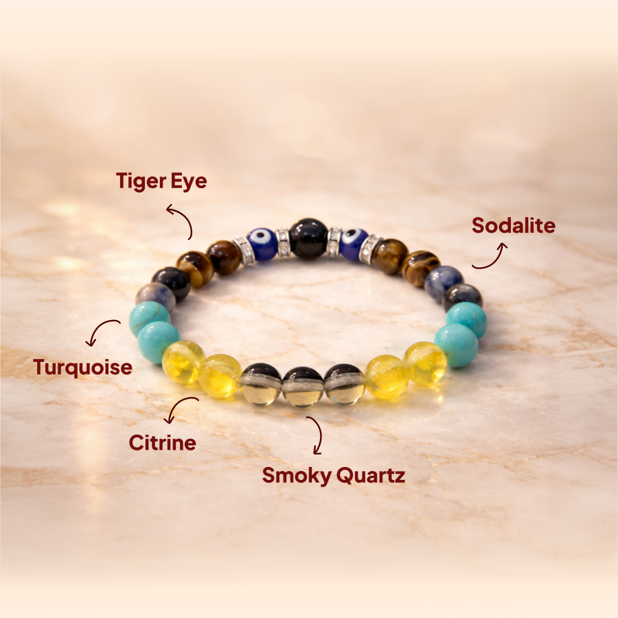 Sagittarius (Dhanu) Rashi Crystal Bracelet
