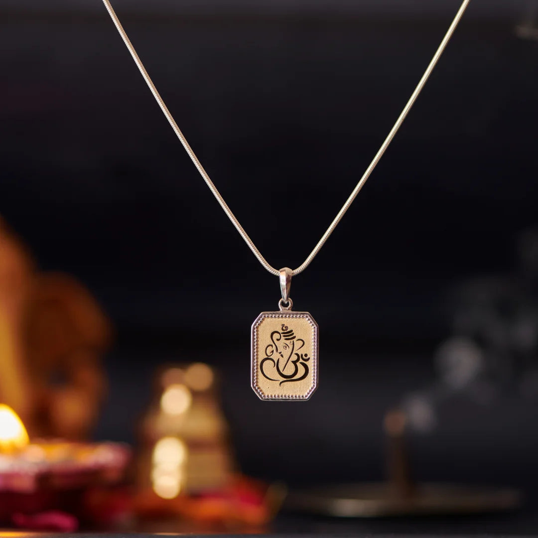 Ganesha Tag Silver Pendant