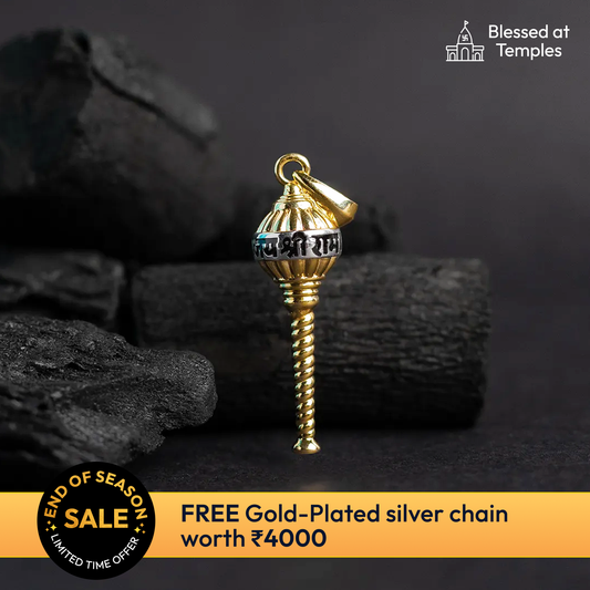 Hanuman Gadda Gold Pendant