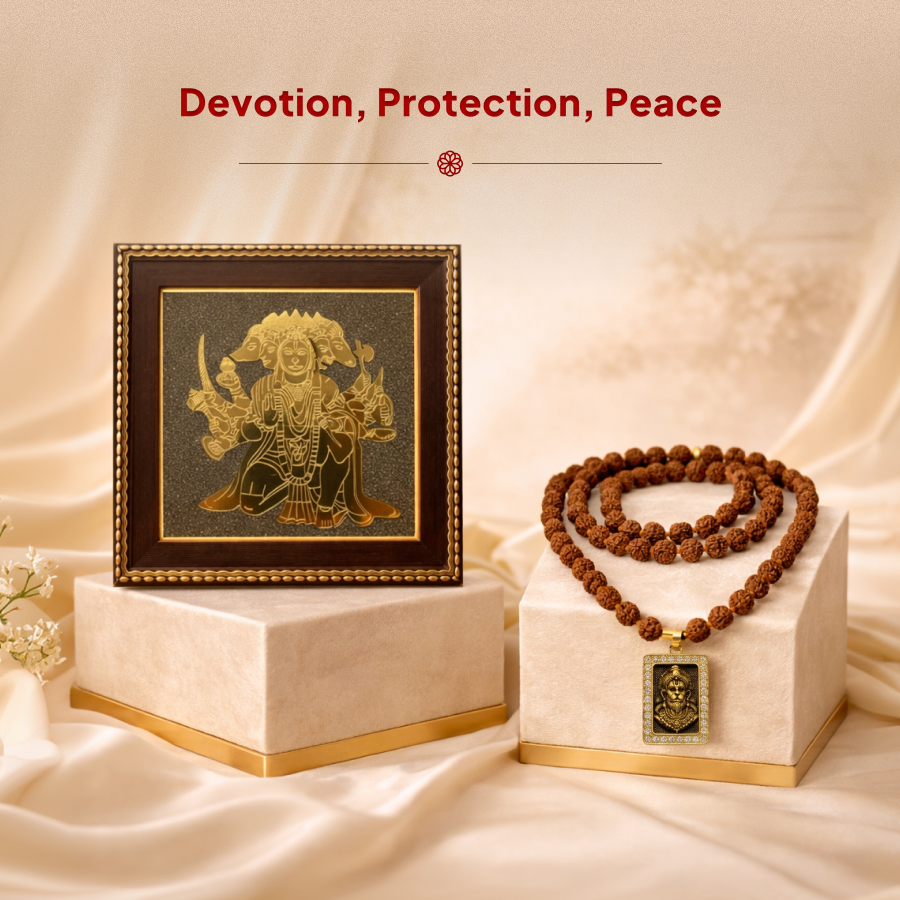 Hanuman Frame & Rudraksha Devotion Combo