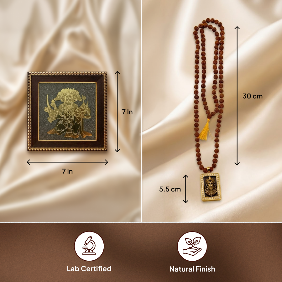 Hanuman Frame & Rudraksha Devotion Combo