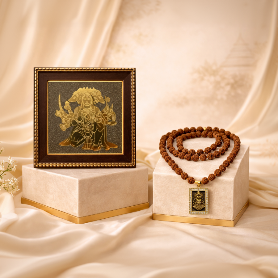Hanuman Frame & Rudraksha Devotion Combo