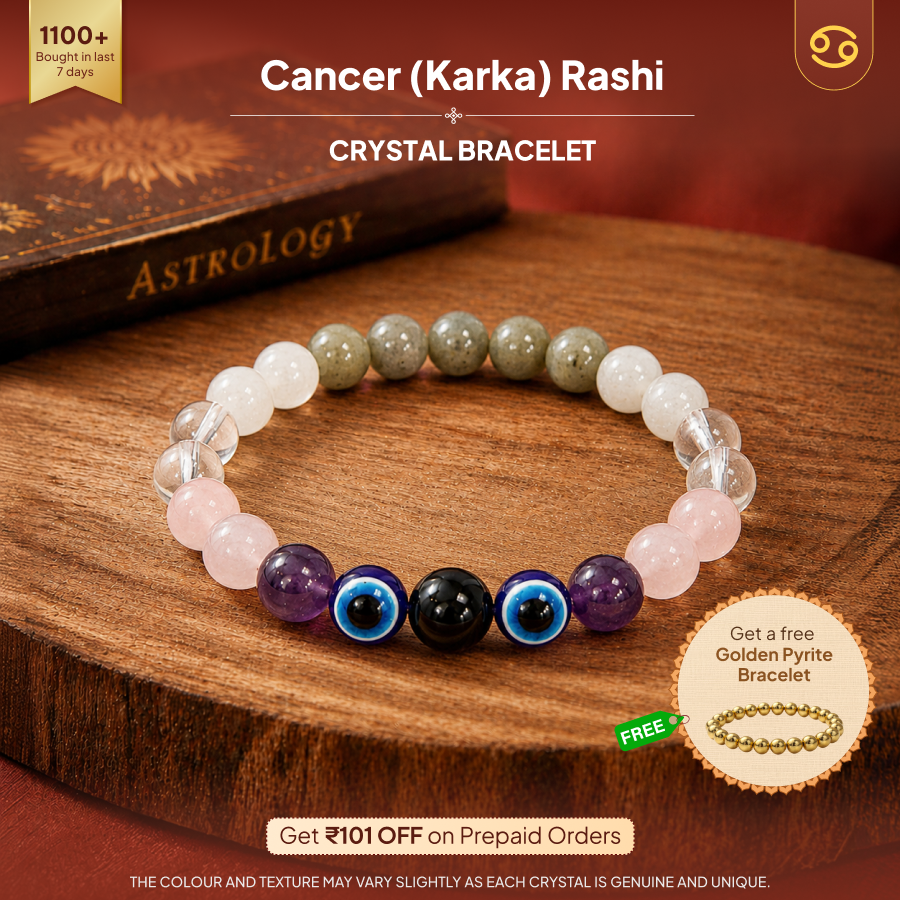 Karka (Cancer) Rashi Crystal Bracelet