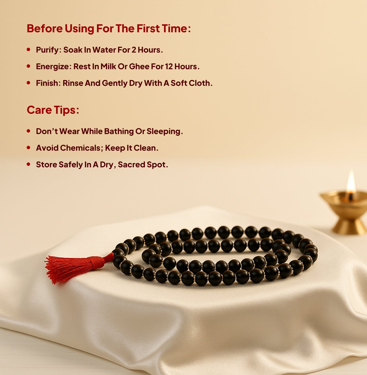 Karungali Mala Silver Cap Necklace