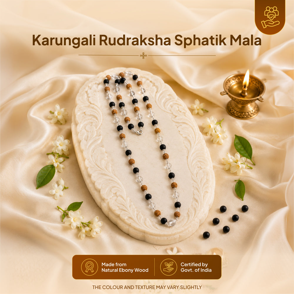 Karungali Rudraksha Sphatik Mala