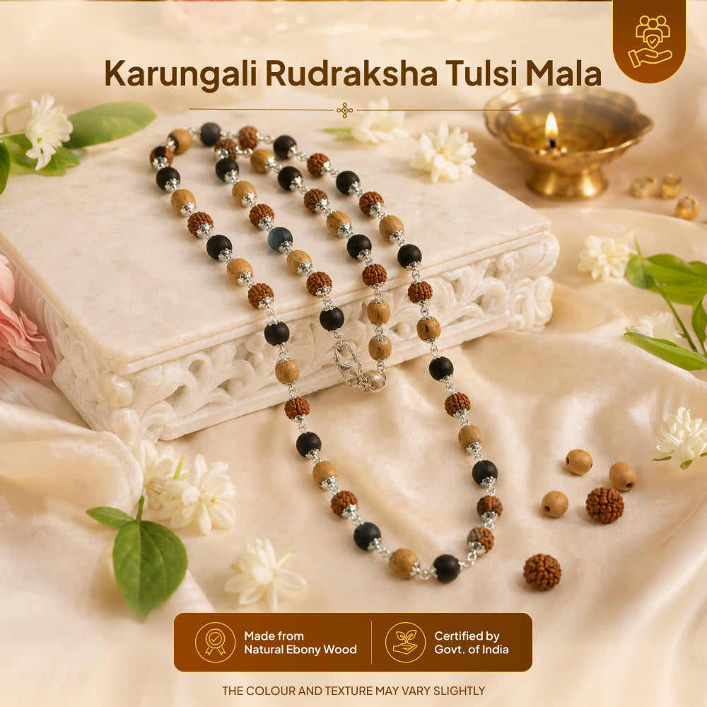 Karungali Rudraksha Tulsi Mala