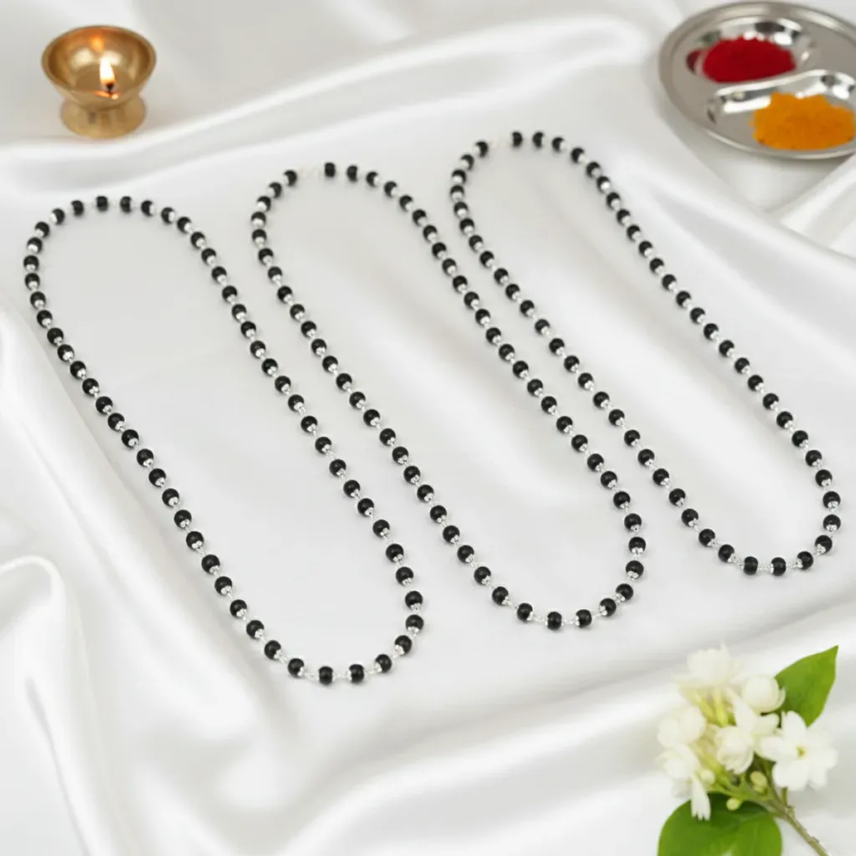 Karungali Silver Cap Triple Set