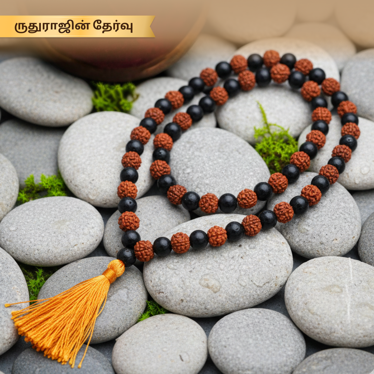 கருங்காலி ருத்ராட்ச மாலை