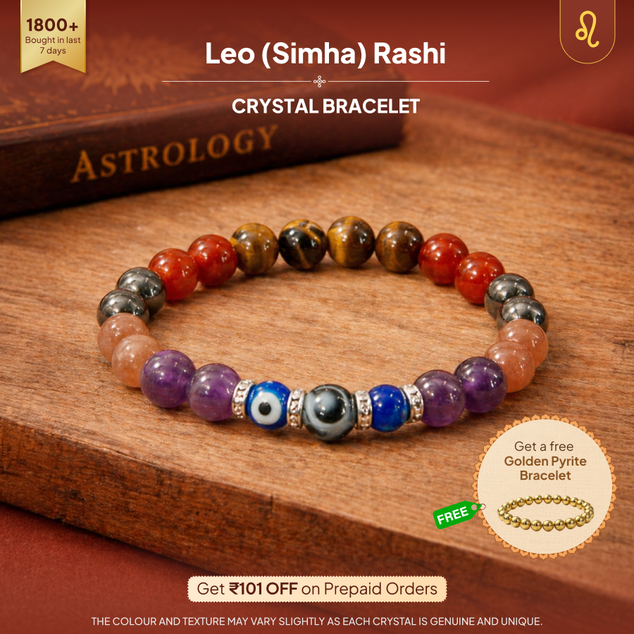 Simha (Leo) Rashi Crystal Bracelet