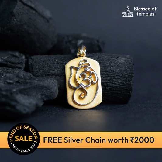 OM Ganesha Silver Pendant