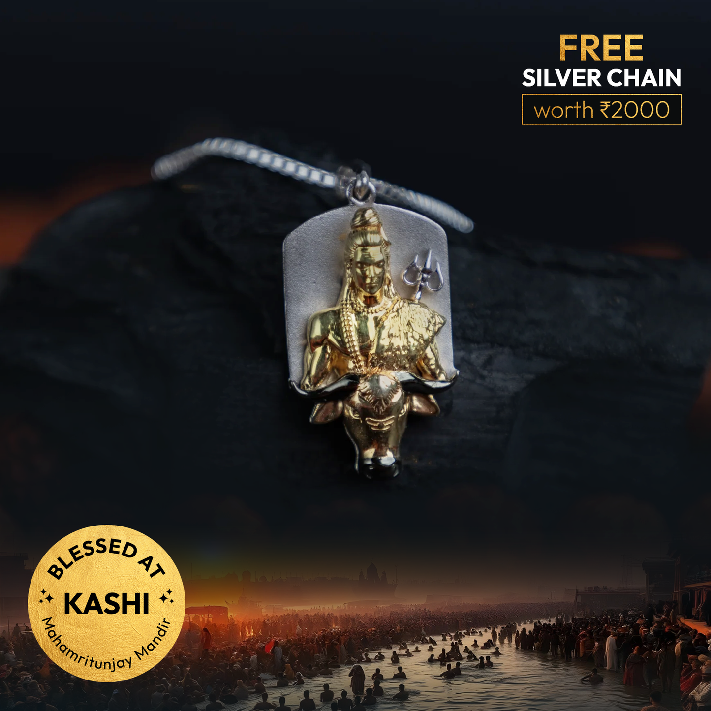 Kashi Blessed Nandi Shiv Pendant