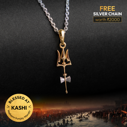 Kashi Blessed Trishul Damru Pendant