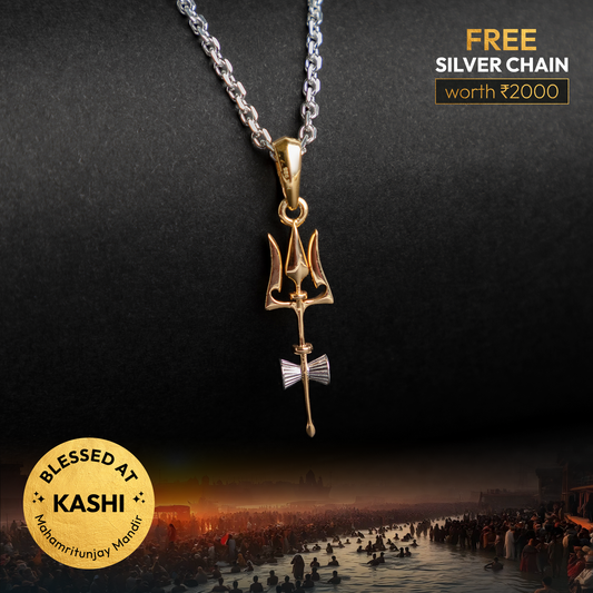 Kashi Blessed Trishul Damru Pendant