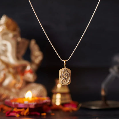 OM Ganesha Silver Pendant