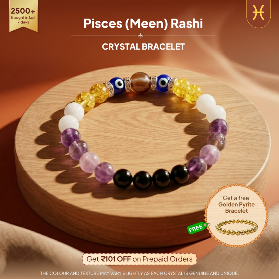 Meen (Pisces) Rashi Crystal Bracelet