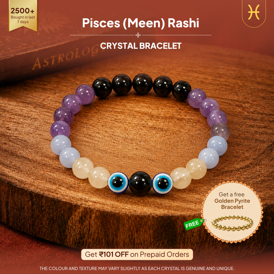 Meen (Pisces) Rashi Crystal Bracelet