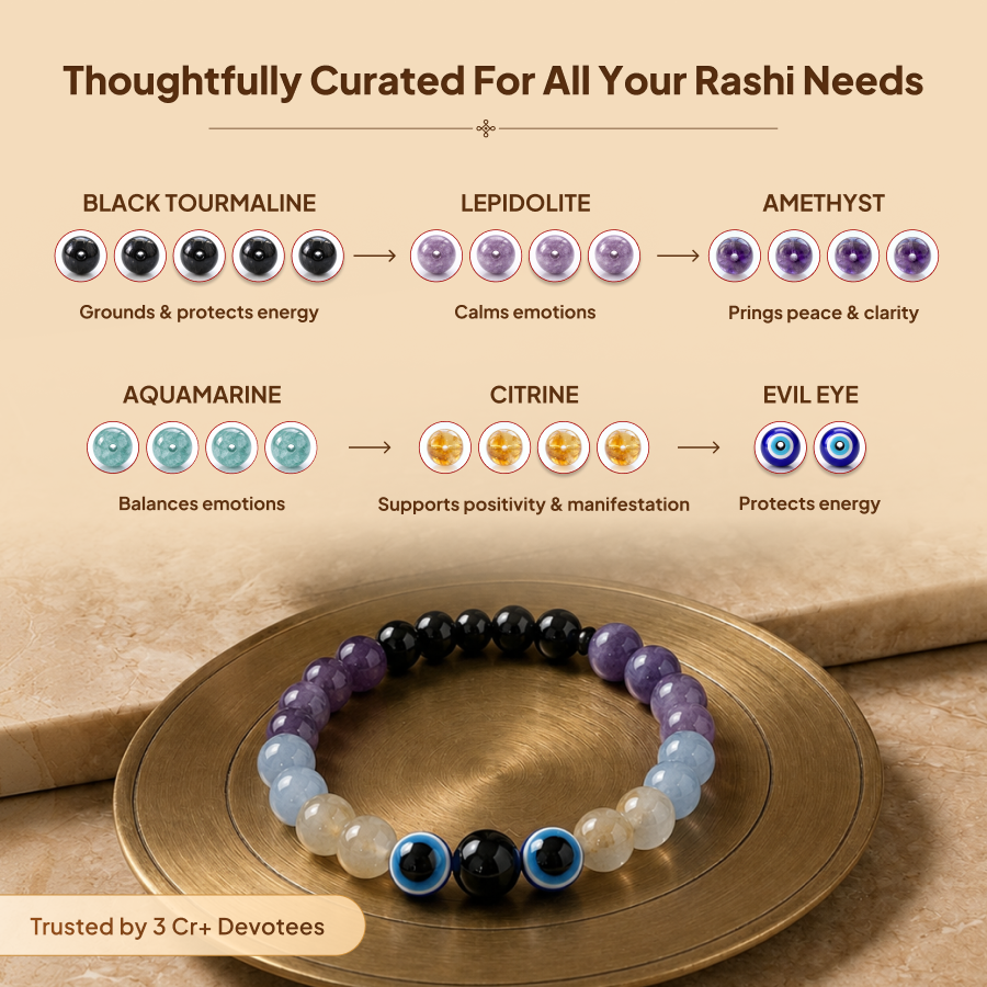 Meen (Pisces) Rashi Crystal Bracelet