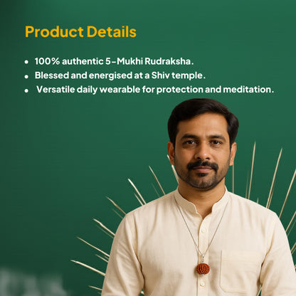 5 Mukhi Rudraksha Pendant- Nepali