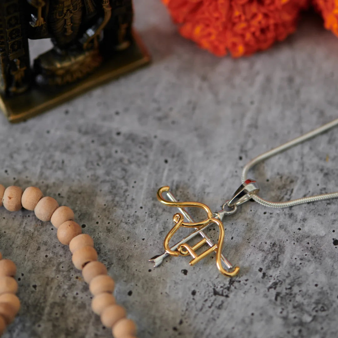 Ram Bow Arrow Silver Pendant - Ram Navami Special