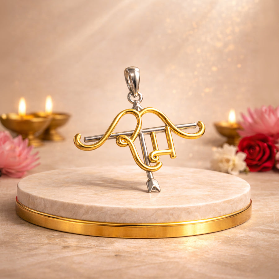 Ram Bow Arrow Silver Pendant - Ram Navami Special