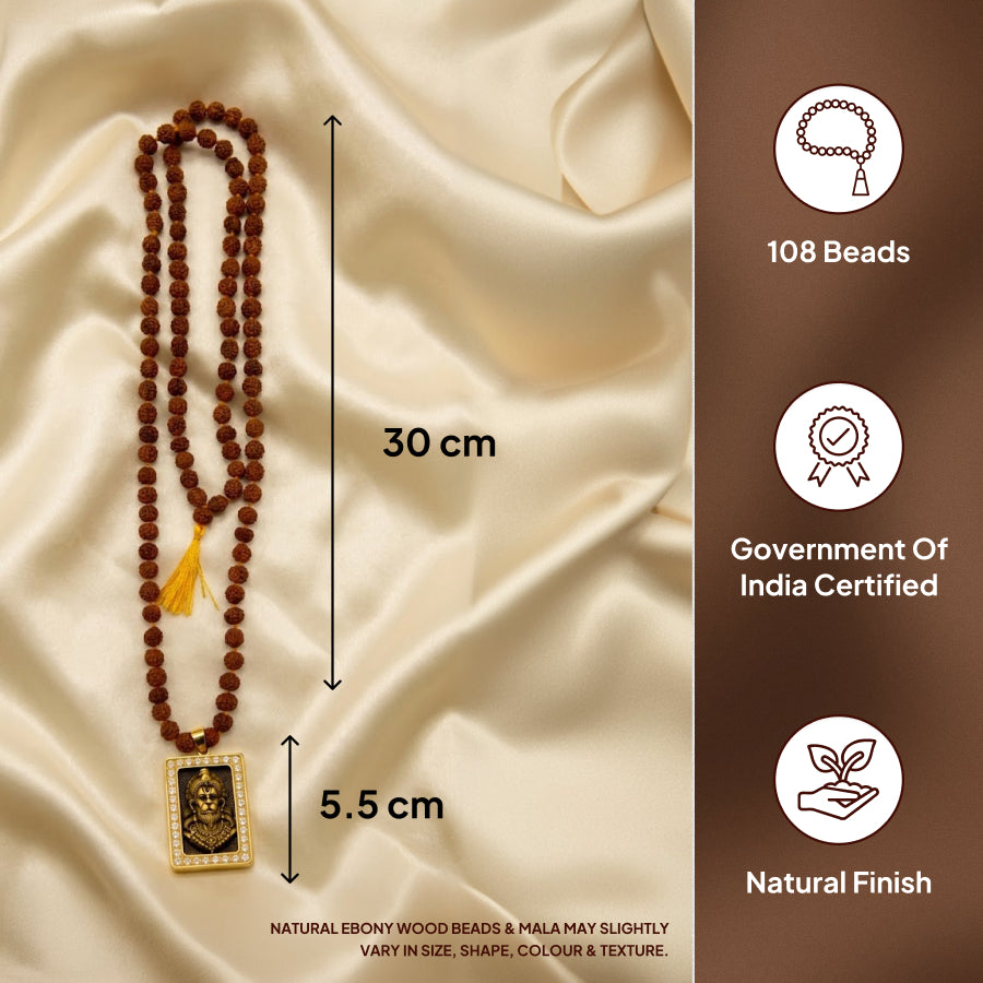 Rudraksha Mala with Hanuman Pendant