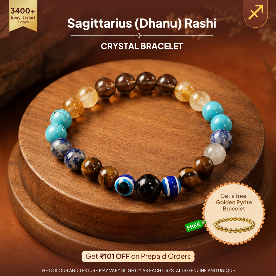 Dhanu (Sagittarius) Rashi Crystal Bracelet