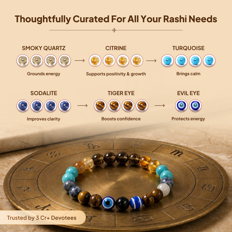 Dhanu (Sagittarius) Rashi Crystal Bracelet