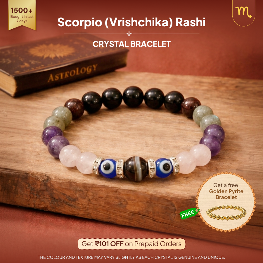 Vrishchika (Scorpio) Rashi Crystal Bracelet