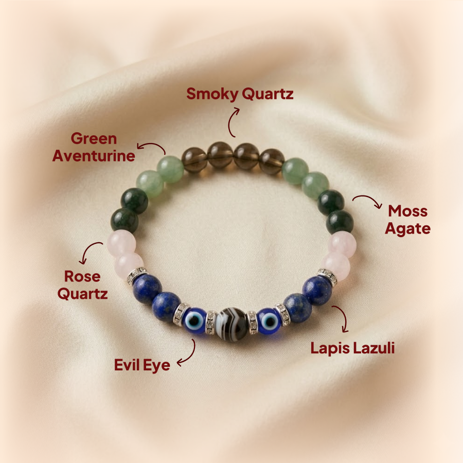 Taurus (Vrishabha) Rashi Crystal Bracelet