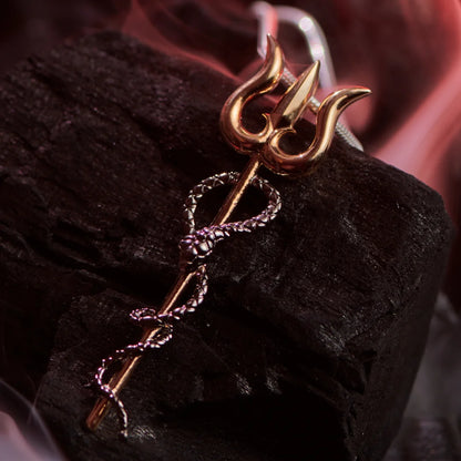 Mahadev Trishul Snake Silver Pendant