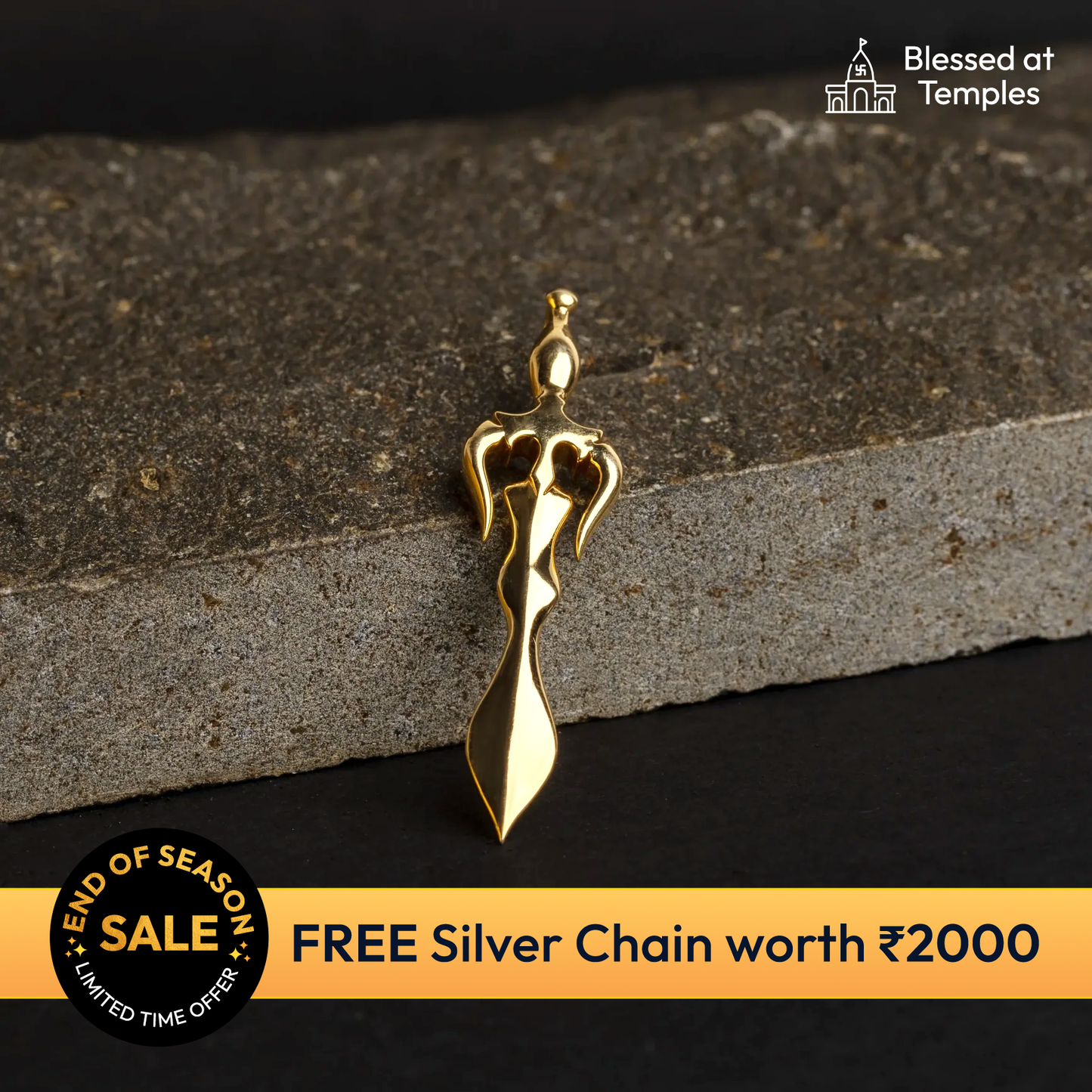 Trishul Talvaar Silver Pendant