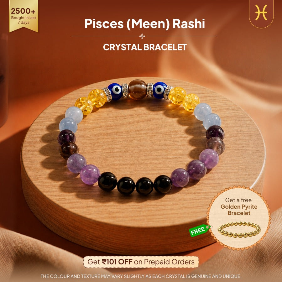 Meen (Pisces) Rashi Crystal Bracelet