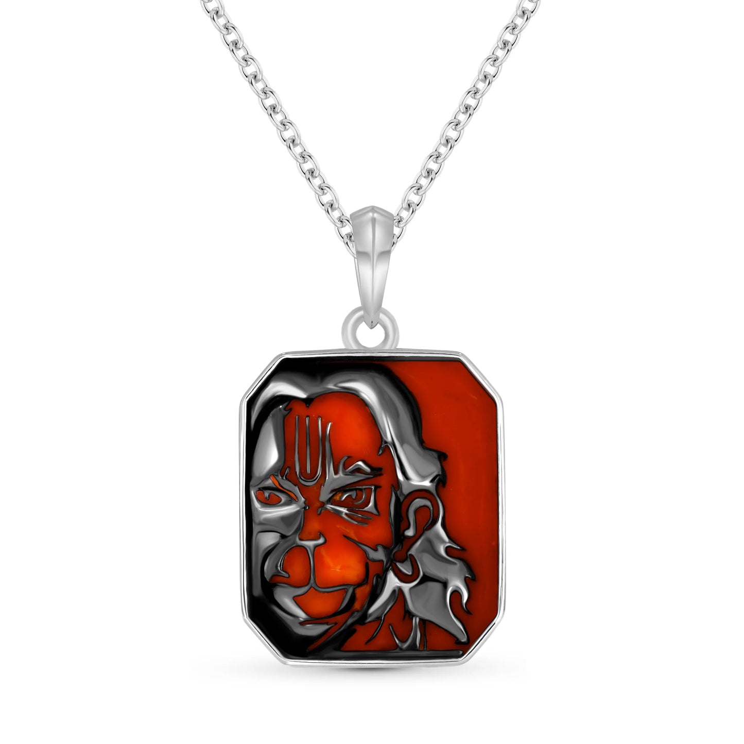 Angry Hanuman Tag Silver Pendant