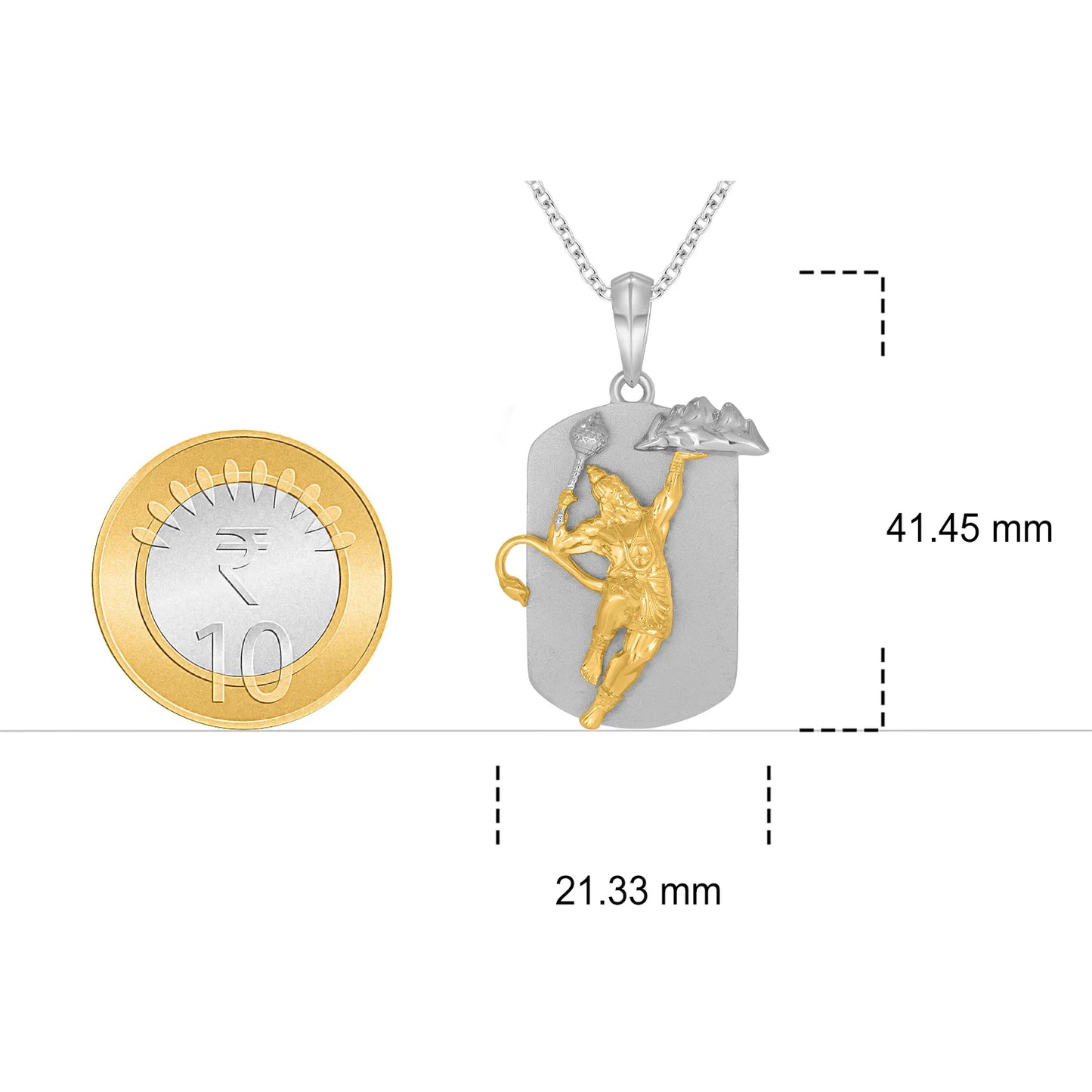Hanuman Mountain Silver Pendant
