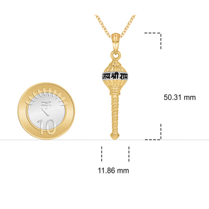 Hanuman Gadda Silver Pendant